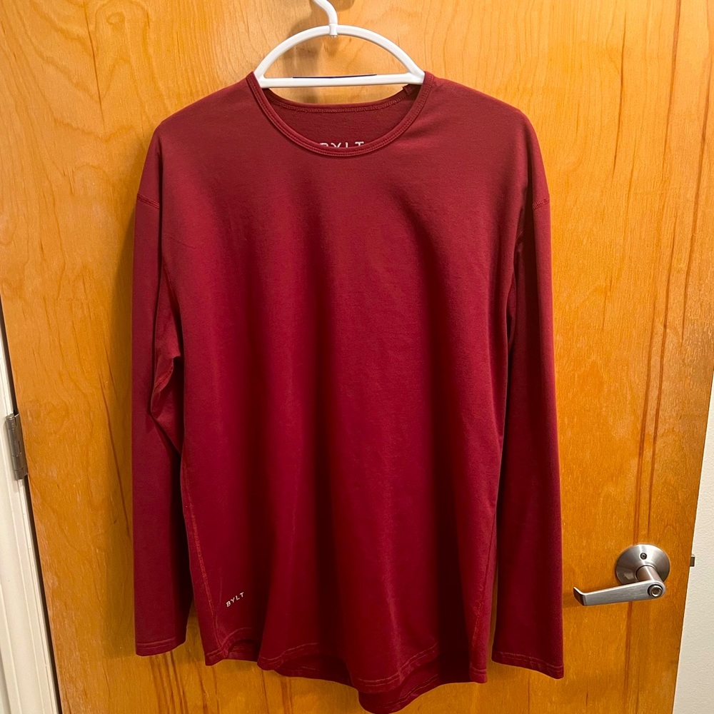 Drop-Cut Long Sleeve - Color: Wine, Size: XL